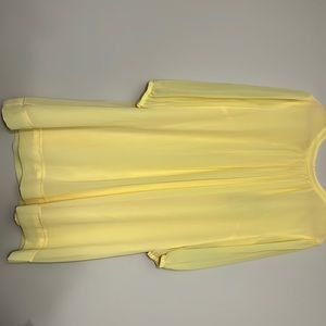 Beautiful NWT  XL Eva Mendes yellow chiffon dress.